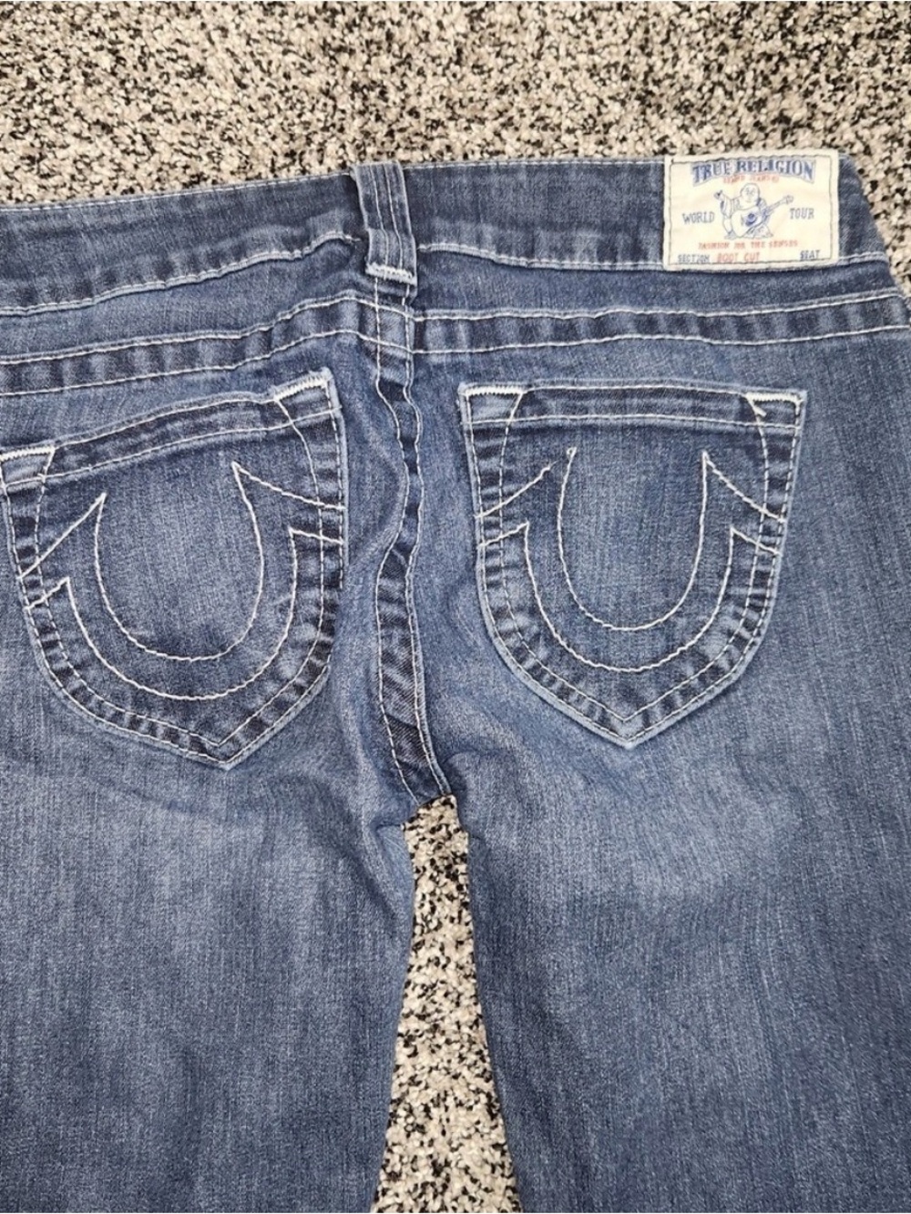 Vtg Y2K 2000s true religion Low Rise bootcut jeans Darkwash Made In USA,women 29